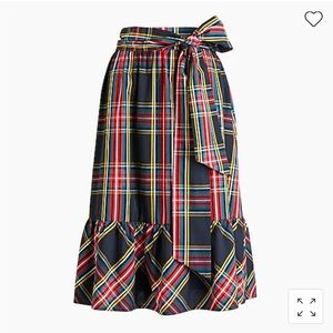 NWT J. Crew big bow midi skirt in plaid